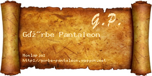 Görbe Pantaleon névjegykártya